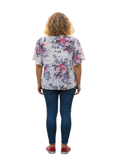 Blusa cuello V estampado para mujer