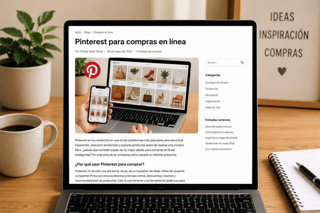 Pinterest para compras en línea.