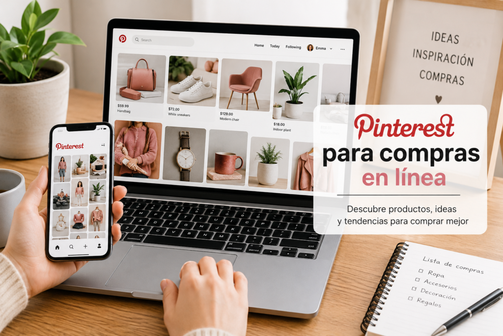 Pinterest para compras en línea.