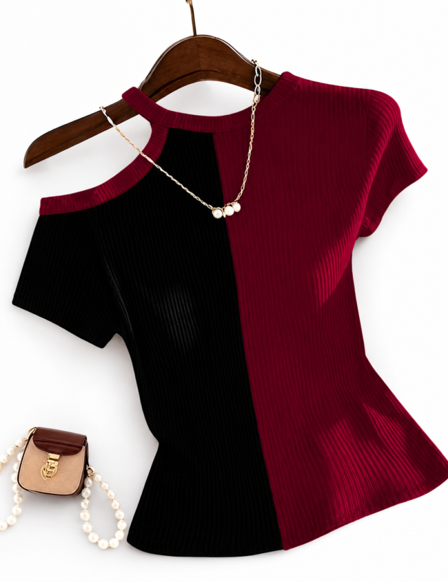 Blusa combinada para mujer