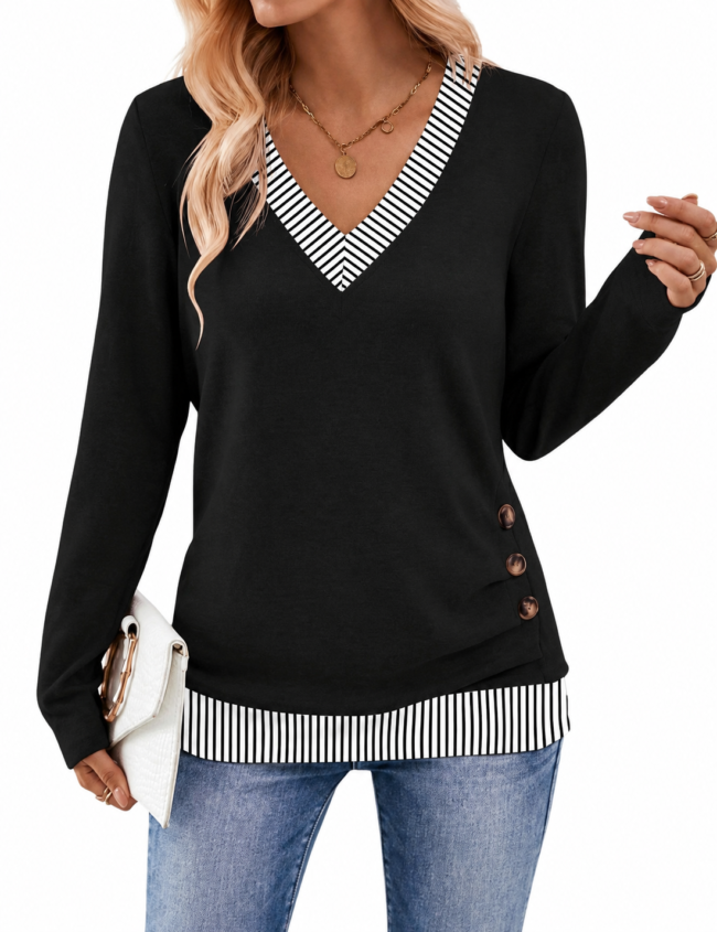 Blusa negra manga larga