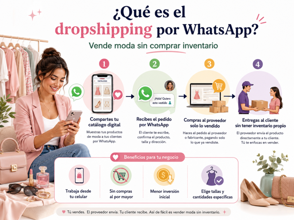 Dropshipping de moda por WhatsApp sin comprar inventario