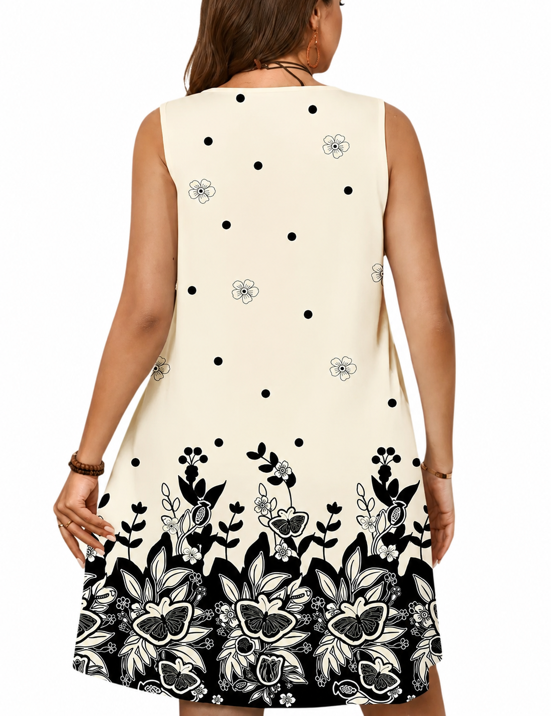 Vestido sin mangas estampado